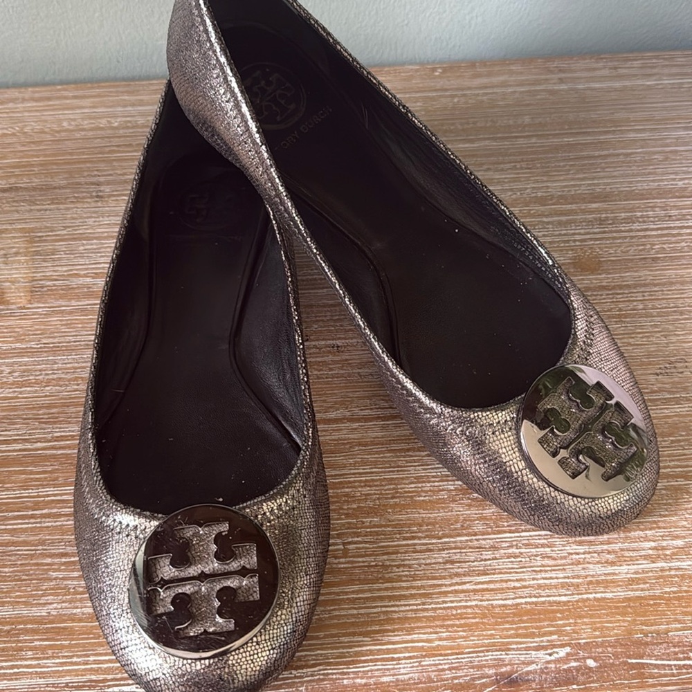 Tory Burch Pewter Flats! - Picture 7 of 8